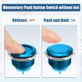 22 Mm Momentary Push Button Switch Aluminum Alloy Round Start Spst 1no Ac 250v Blue