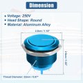 22 Mm Momentary Push Button Switch Aluminum Alloy Round Start Spst 1no Ac 250v Blue