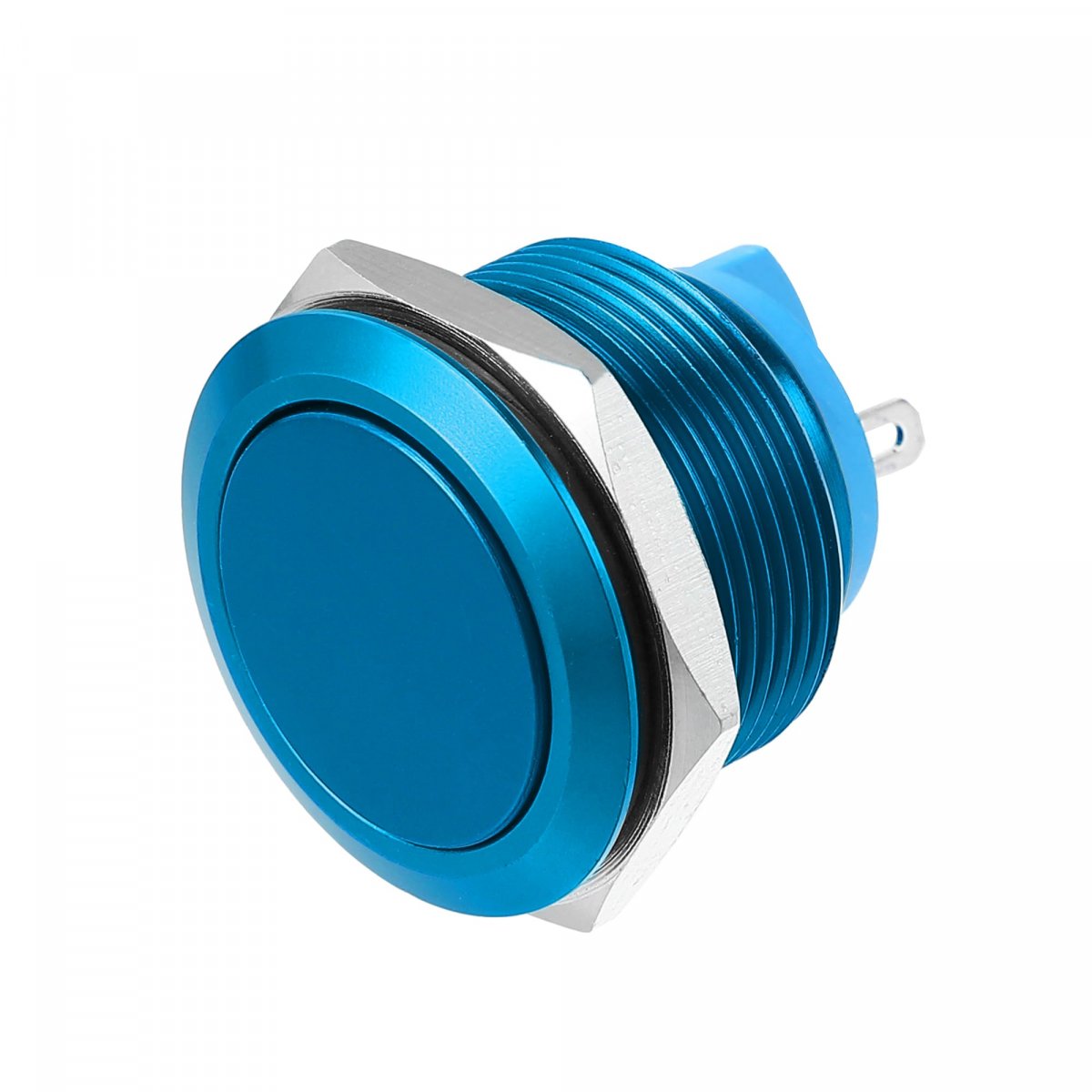 22 Mm Momentary Push Button Switch Aluminum Alloy Round Start Spst 1no Ac 250v Blue