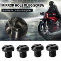 Motorcycle Mirror Hole Plugs M8 X 1 25 Aluminum Rear View Blanking Compatible With Kawasaki Right Thread 2 Left