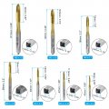 Uxcell 7pcs Spiral Point Tap Set M2 5 M3 M4 M5 M6 Metric Thread Screw Taps Titanium Coated High Speed Steel 6542 Machine