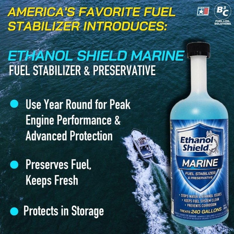 Ethanol Shield Marine Fuel Stabilizer Preservative 2 Pack 2-24 Oz Bottles Full Cleaner Injector Removes Water- Protects System