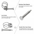 Uxcell 10pcs Double Wire Hose Clamp 38-42mm Adjustable Stainless Steel Clips With M8 Bolt For Dust Collection Pump Pipe
