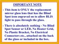 Replacement Blind Spot Mirror Glass With Full Size Adhesive For 2010-2016 Cadillac Srx Driver Side View Left Lh