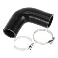 1 Set 35mm 38 -38mm 5 Id 90mm 3 54 Length 90 Degrees Black Car Silicone Hose With Clamps Coolant Universal 