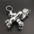 Xkh- Motorcycle Chrome Short Angled Adjustable Highway Peg Mounting Kit Compatible With Bike 1 Inch 25mm Front Engine Guard