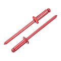 50pieces 1 8 In X 3 Aluminum Blind Rivets Red Dome Head Long Split With Steel Mandrel For Metal Furniture And Automotive Use 