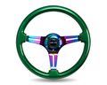 Nsr St-015mc-gn 350mm Classic Wood Grain Green Steering Wheel 3-spoke Center In Neochrome 