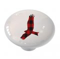 Gotham Decor Flying Hawk Red Plaid Drawer Cabinet Knob 