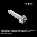 Uxcell M8 X 50mm Plastic Phillips Machine Screws Pc Flat Head Bolts Transparent 25pcs