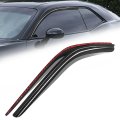 Auto Dynasty 2pcs Carbon Fiber Pattern Window Visors For 2008-2018 Dodge Challenger Tape-on Front Deflectors Glossy Dark Smoke 