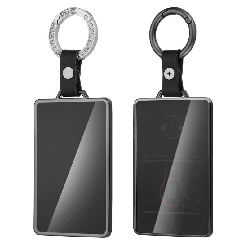 Key Card Holder Case For Tesla Model 3 Y X S Cybertruck Soft Tpu Full Protection Fob Cover With Diamond Encrusted Keychain
