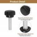 Uxcell 16pcs Round Knurled Thumb Screws M8 X 30mm Carbon Steel Zinc Plated Thread Thumbscrew Clamping Knob Screw For Quick