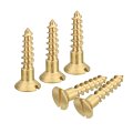 Brass Wood Screws 30pcs M4 X 16mm Slotted Drive Flat Head Self Tapping Screw Countersunk For Woodworking Furniture 