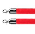 Star Foodservice 54767 Red Velvet Stanchion Rope With Chrome Plated Hooks 79 5-inch Set Of 2 