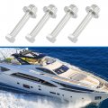 Uxcell 4 Pcs Jack Plate Bolt For Boat Yacht Replacement Durable Silver Tone