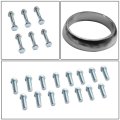 Aluminum Exhaust Manifold Header Gasket Set Compatible With 99-04 Ford F150 5 4l Supercharger