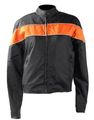 Womens Black And Orange Textile Motorcycle Jacket Size S Sm Small 