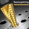 4pcs Bits Set Fonture 3pcs Spiral Step Drill And 1pc Automatic Center Pin Punch 4-12 4-20 4-32 Hss Grooved Drilling Reaming