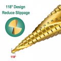 4pcs Bits Set Fonture 3pcs Spiral Step Drill And 1pc Automatic Center Pin Punch 4-12 4-20 4-32 Hss Grooved Drilling Reaming
