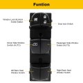 Power Window Switch Front Left Driver Side 3-16 Pins Replcaement For Nissan Altima 2013-2018 Replaces 254013ta5a