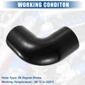 Uxcell 1 Set 63mm 2 48 Id 90 Degree Elbow Coupler Silicone Hose 4-ply With Pcs Clamps Black Red