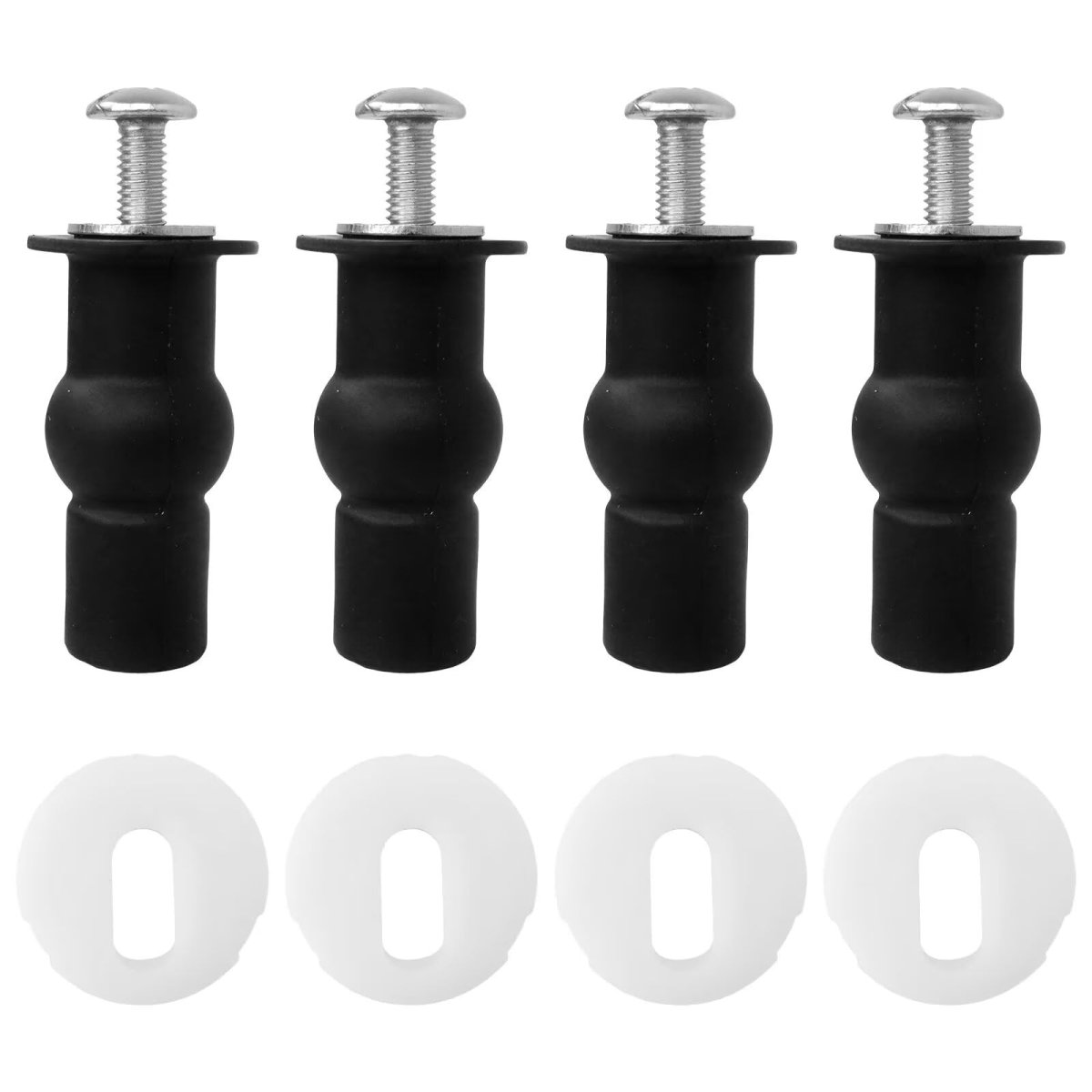 Universal Toilet Seat Screws Kit 4 Pack Expanding Rubber Nuts And Stainless Steel Bolts For 14 To 16mm Holes Top Fix