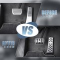 X Autohaux 2pcs Aluminium Alloy Gas Accelerator Pedal Covers Brake Foot Pads For Mercedes-benz C E S Glc Gle Gls Cls Class W205