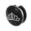 Crown Pattern Bling Car Start Stop Engine Button Cover Black Rhinestone Anti Scratch Universal Decorative Ring Ignition 