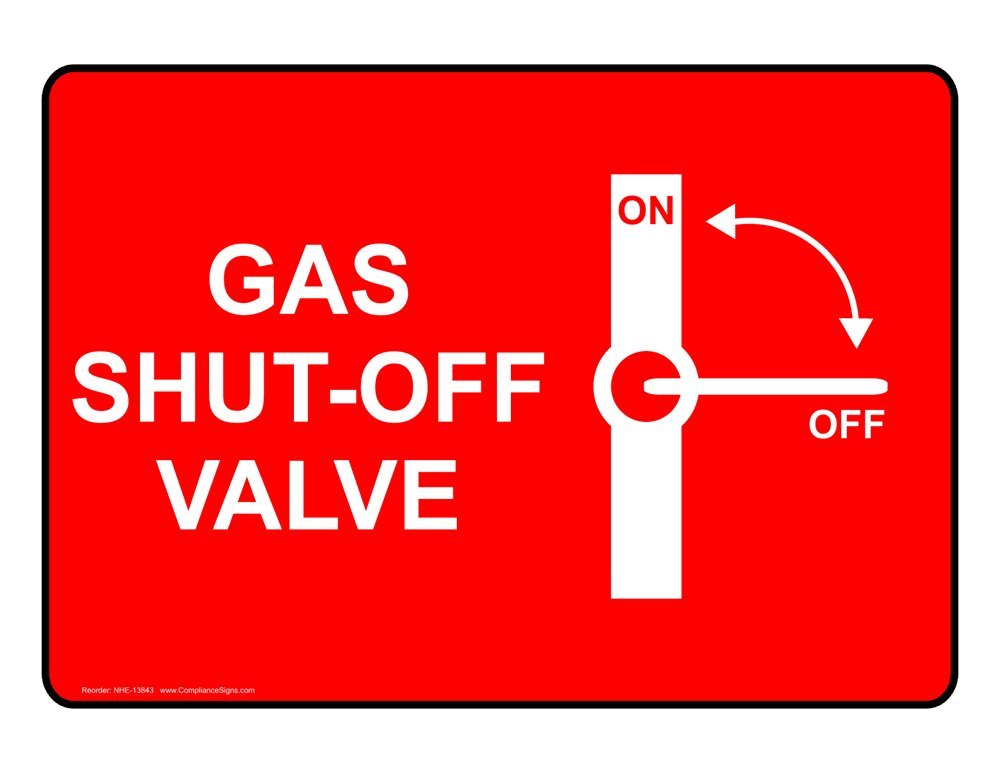 Compliancesigns Aluminum Emergency Shut Off Sign 7 X 5 In With English Text Red