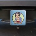 Rockabilly Retro Pin Up Girl With Tattoos Tow Trailer Hitch Cover Plug Insert