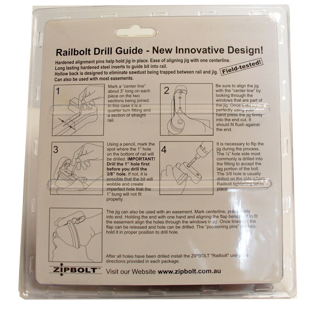 Railbolt Drill Guide 40 260 Installation Jig For Staircase Handrails With 1 4 3 8 Bits And In Spade Bit