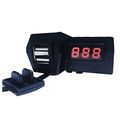 Vigorwork Waterproof 12v 24v Motorcycle Handlebar Dual Usb Power Adapter Socket Charger Led Voltmeter With Switch