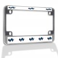Fastasticdeals Metal Insert Bike License Plate Frame Cute Weasel Weatherproof Motorcycle Accessories Chrome 4 Holes Solid 