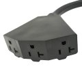 Nema L5 20p To 20r Tri Outlet Splitter Adapter 20 Amp 125v Generator Locking Plug 3 T Blade 5 15r Receptacles 1 Ft 65580 