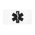 Ems Star Of Life Emt Paramedic Medic American Flag Decorative License Plate Aluminum Sign Metal 4 Holes Car Front Frame Tag 6 X 