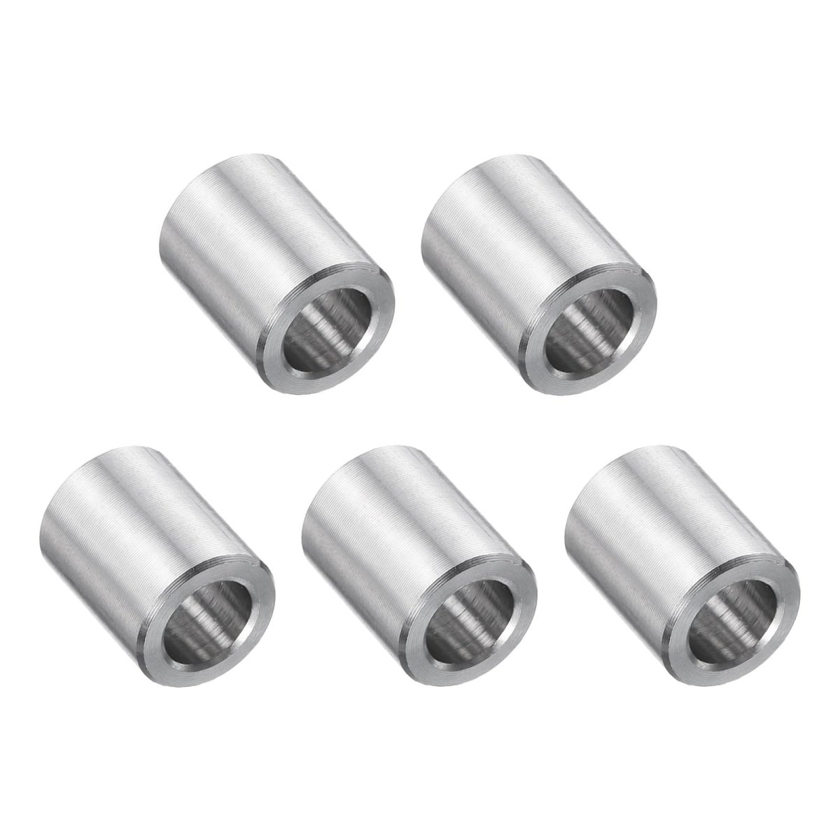 5 Pcs Stainless Steel Spacer 16 Bore X 1 2 Od 8 Length Screw Bushing Plain Finish Round Metal For Screws Bolts And Rods