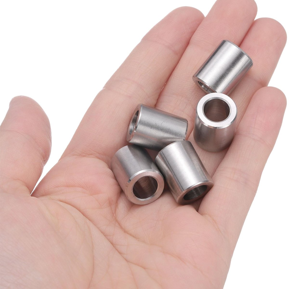 5 Pcs Stainless Steel Spacer 16 Bore X 1 2 Od 8 Length Screw Bushing Plain Finish Round Metal For Screws Bolts And Rods