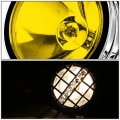 Compatible With Ford Super Duty Excursion 3 Inches Black Bull Bar 6 Chrome Housing Amber Lens Fog Lights