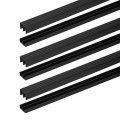 Plastic Upper And Lower Window Sliding Track Set For Glass Cabinet Closet Door 3 Sets Black Fits 1 8 In Thick Panel Ft Length 