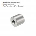 Uxcell 5pcs M6 Round Connector Nuts 304 Stainless Steel Coupling 15mm 0 6 Length Sleeve Rod Bar Stud Nut For Bracket M6x15x16mm