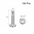 Uxcell Hex Socket Self Tapping Screws 1 4 X 1-1 410 Stainless Steel Sheet Metal Flat Head Drilling Screw 100pcs Silver