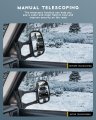 Ocpty Towing Mirrors Manual No Heated Left Driver Right Passenger Side Tow Fit For 1999-2007 F250 F350 F450 F550 Super Duty