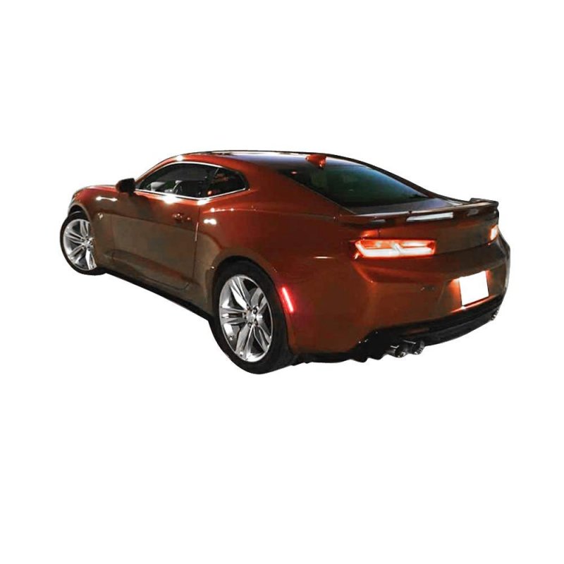 Ikon Motorsports Rear Side Marker Lights For 2016-2023 Chevy Camaro Black Housing Red Front Lamps