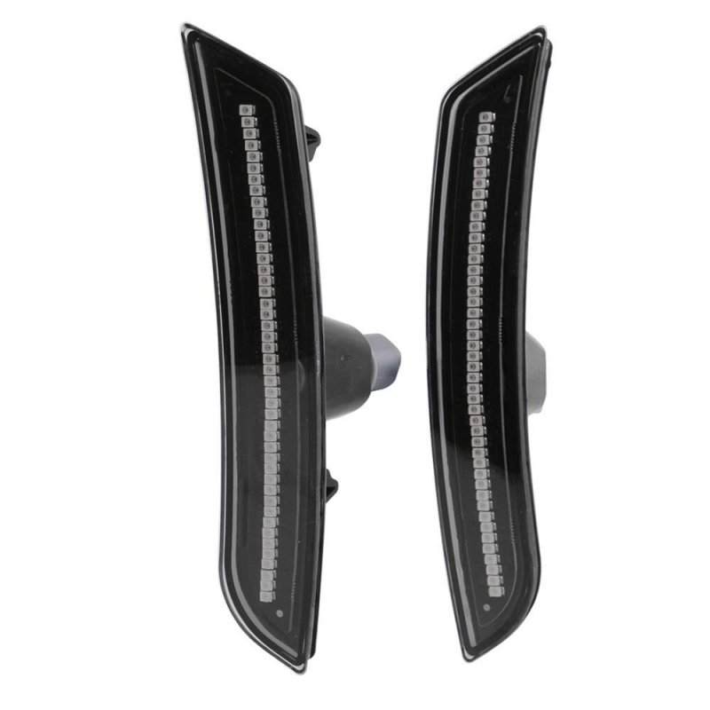 Ikon Motorsports Rear Side Marker Lights For 2016-2023 Chevy Camaro Black Housing Red Front Lamps