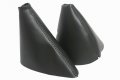 Kar Designers Fits 2003-2009 Nissan 350z Synthetic Black Leather Manual Shift Ebrake Boots Set Skin Only 