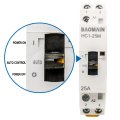 Baomain Manual Household Ac Contactor Hc1-25m5a Normally Open 2no 2 Pole 50 60hz Modular Circuit Control 35mm Din Rail 110v 2