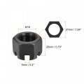 Uxcell M18x1 5mm Hexagon Slotted Nut Grade 4 8 Carbon Steel Hex Castle Nuts Black 10pcs
