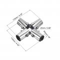 Uxcell 10pcs Structural Pipe Connector 180 Degree 5 Way Metal Joint Chain Link Fence Clamp Stainless Steel Corner Fitting End
