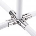 Uxcell 10pcs Structural Pipe Connector 180 Degree 5 Way Metal Joint Chain Link Fence Clamp Stainless Steel Corner Fitting End